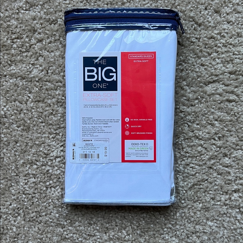 The Big One White Pillowcases - Picture 2 of 2